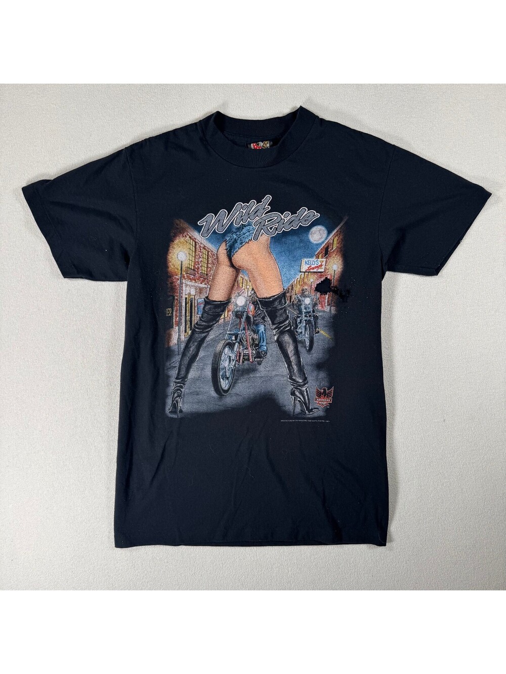 Vintage 3D Emblem 1996 Sturgis Black Hills Rally Vintage Wild Ride Tee Medium